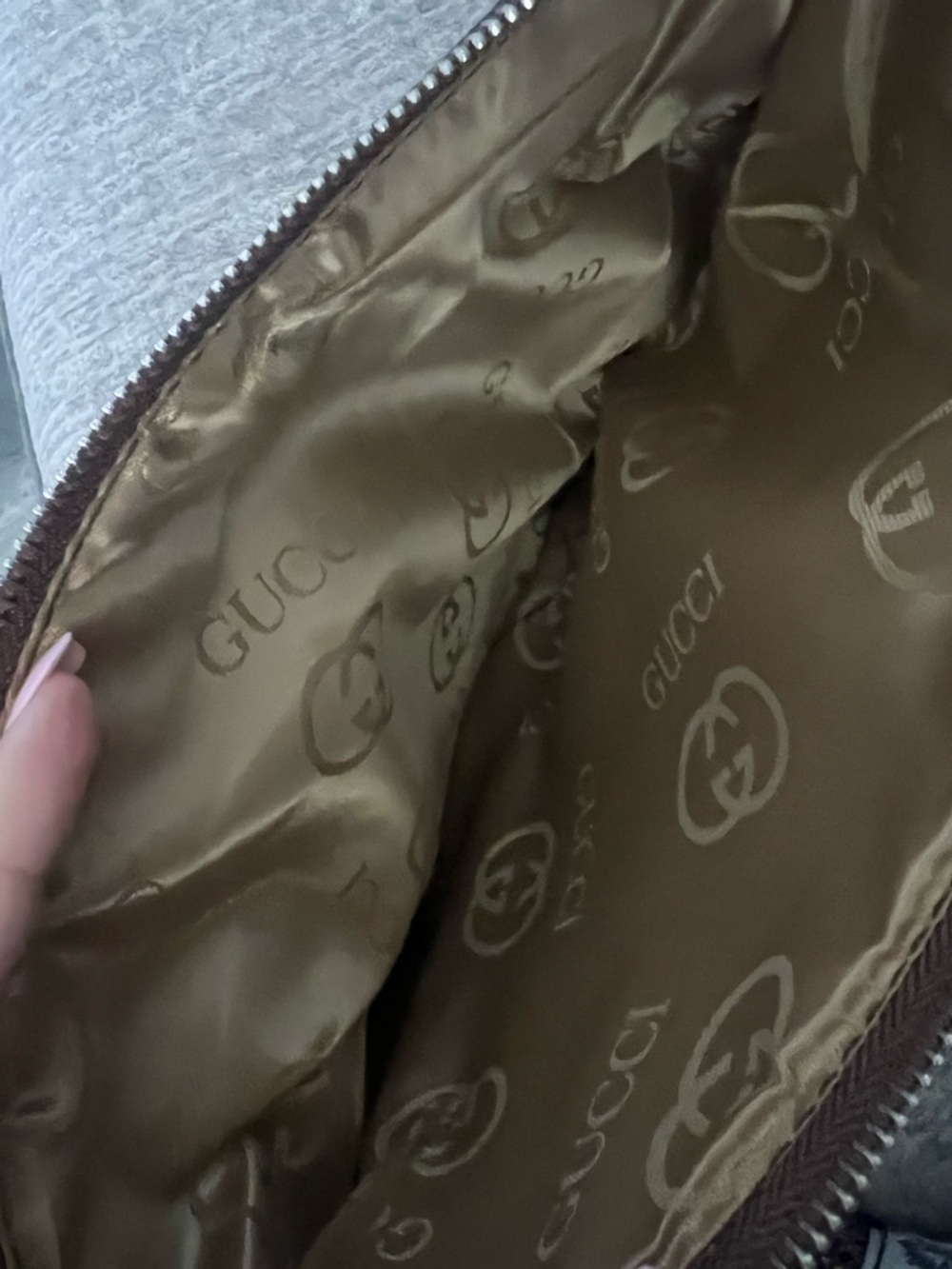 Gucci Beige and Brown Monogram Wristlet Toiletry Pouch - Picture 3 of 3